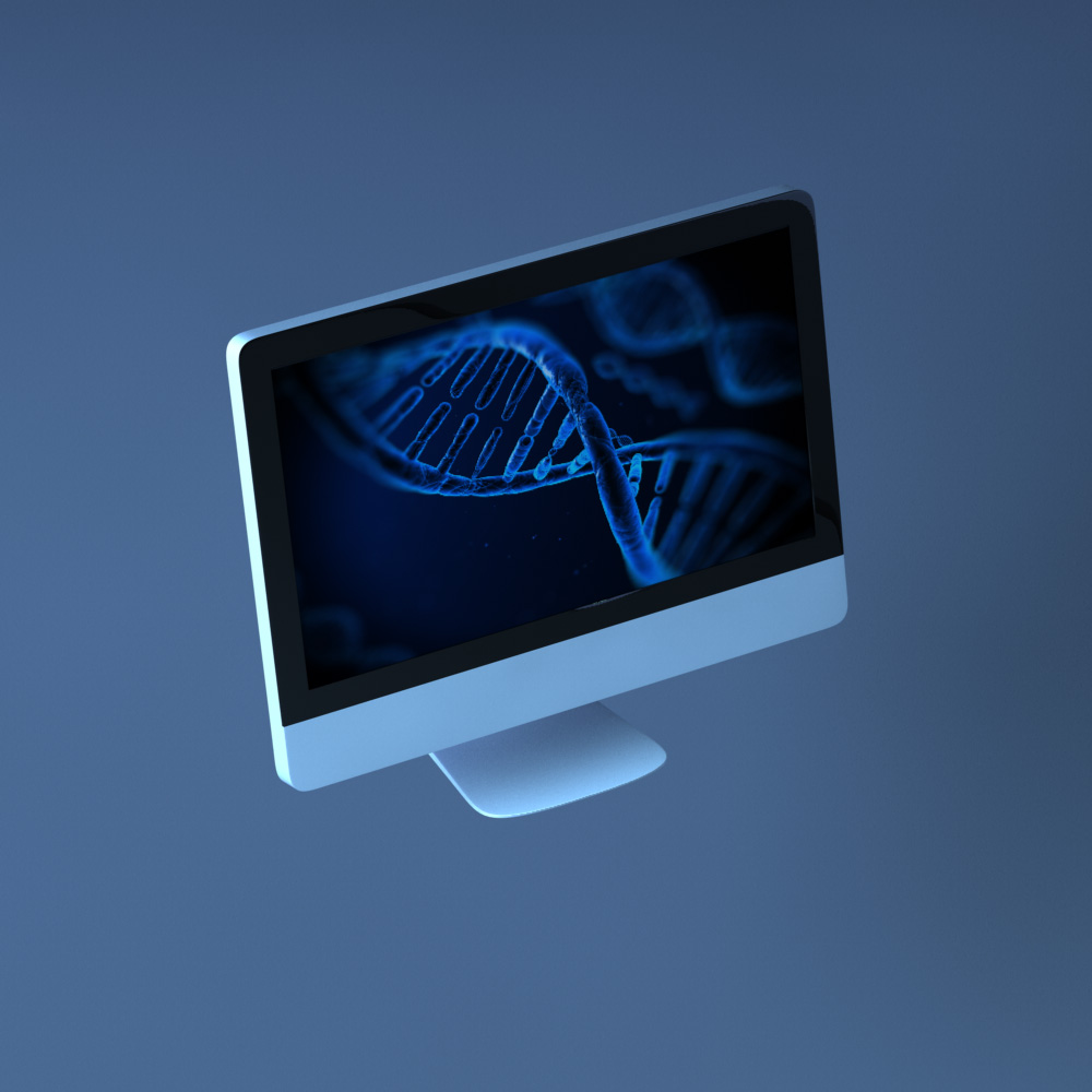 Symbolisches Bild: DNA auf PC-Bildschirm